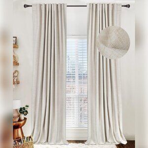 Fully Blackout Curtains, 50 x 108 in, Cream Linen